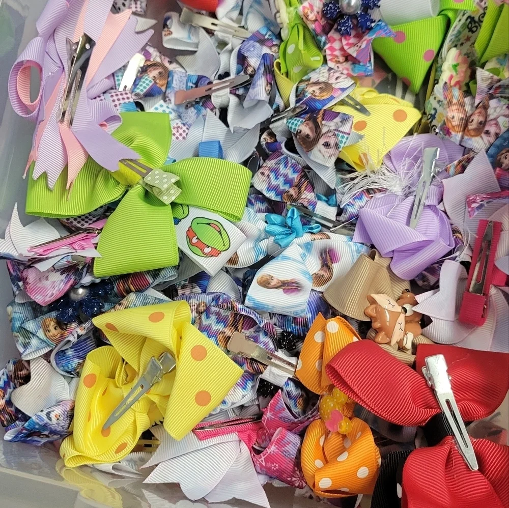Mystery Bag Colorful Kids Headbands Barettes Hair Ties 12+ Per Bag